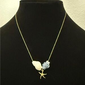 Gold Starfish and Shell Necklace